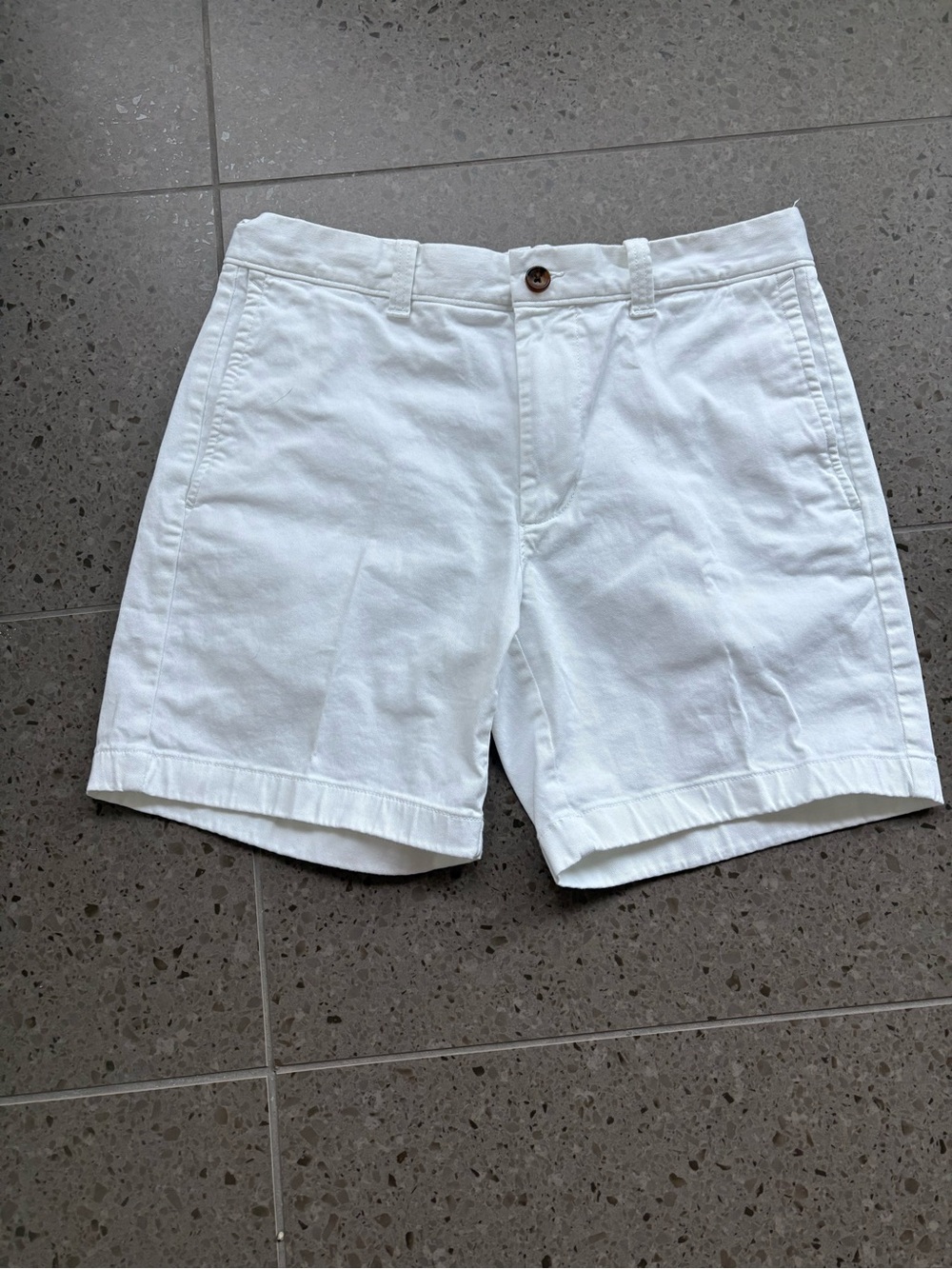 J. Crew White Flat-Front Cotton Shorts